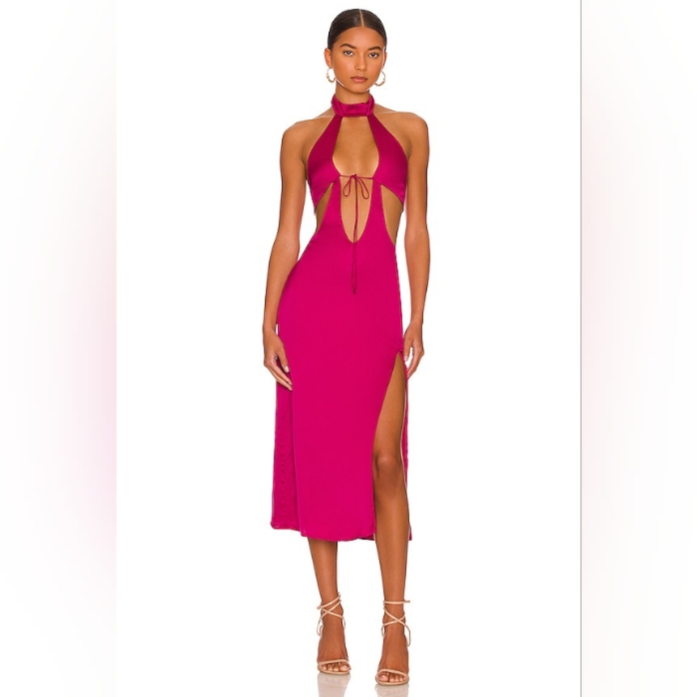 Camila Coelho Abigale Midi Dress in Very Berry